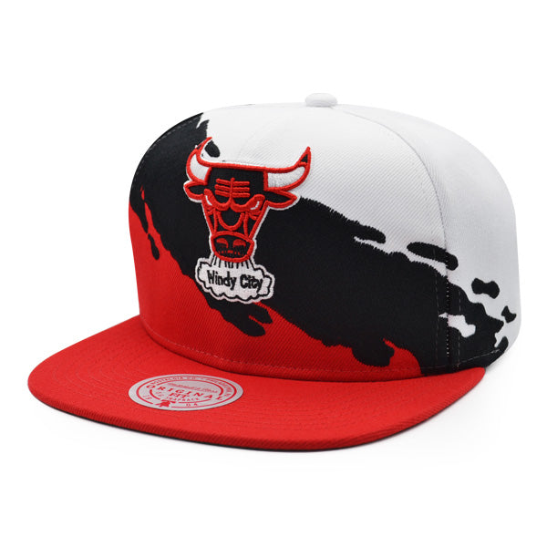 Chicago Bulls NBA Mitchell & Ness PAINTBRUSH Snapback Hat - Red/Black
