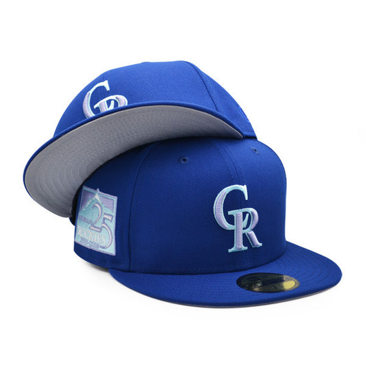 Colorado Rockies 25th Anniversary EXCLUSIVE New Era 59Fifty Fitted Hat – Royal/Lavender