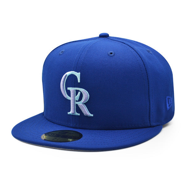 Colorado Rockies 25th Anniversary EXCLUSIVE New Era 59Fifty Fitted Hat – Royal/Lavender