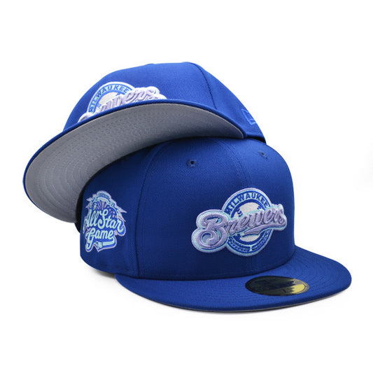 Milwaukee Brewers 2002 ALL-STAR GAME EXCLUSIVE New Era 59Fifty Fitted Hat – Royal/Lavender