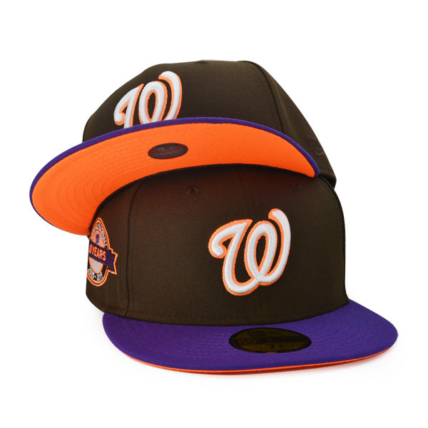 Washington Nationals 10 YEAR ANNIVERSARY Exclusive New Era 59Fifty Fitted Hat - Walnut/Purple