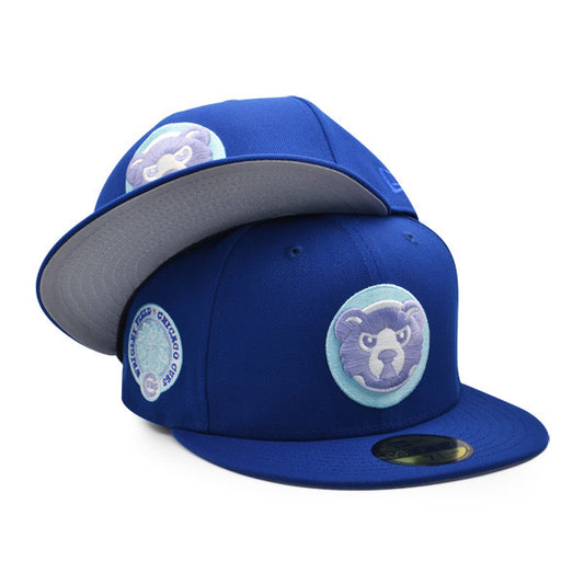 Chicago Cubs Wrigley Field EXCLUSIVE New Era 59Fifty Fitted Hat – Royal/Lavender