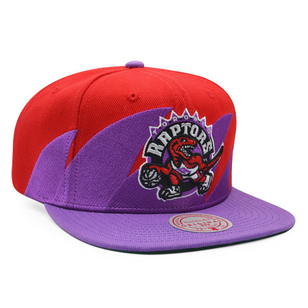 Toronto Raptors NBA Mitchell & Ness SHARKTOOTH Snapback Hat - Purple/Red