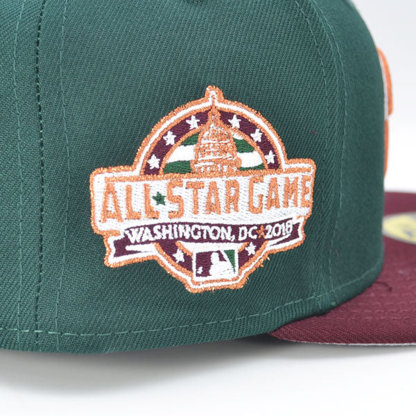 Washington Nationals 2018 ALL-STAR GAME Exclusive New Era 59Fifty Fitted Hat - Dark Green/Maroon
