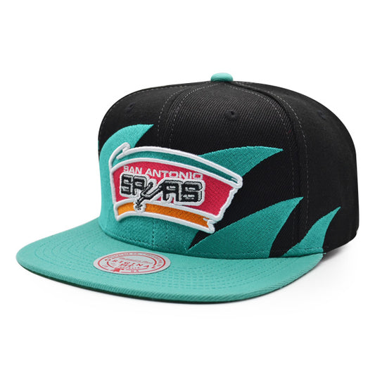 San Antonio Spurs NBA Mitchell & Ness SHARKTOOTH Snapback Hat - Teal
