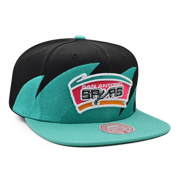 San Antonio Spurs NBA Mitchell & Ness SHARKTOOTH Snapback Hat - Teal