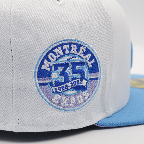 Montreal Expos 35th ANNIVERSARY Exclusive New Era 59Fifty Fitted Hat – White/Sky