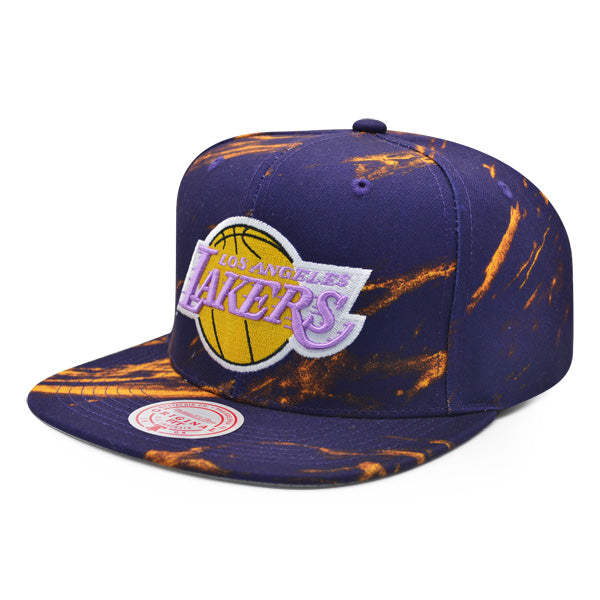 Los Angeles Lakers Mitchell & Ness DOWN FOR ALL Snapback Hat - Purple/Black/Yellow