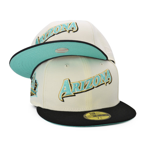 Arizona Diamondbacks 20th ANNIVERSARY Exclusive New Era 59Fifty Fitted Hat - Chrome/Black/Mint