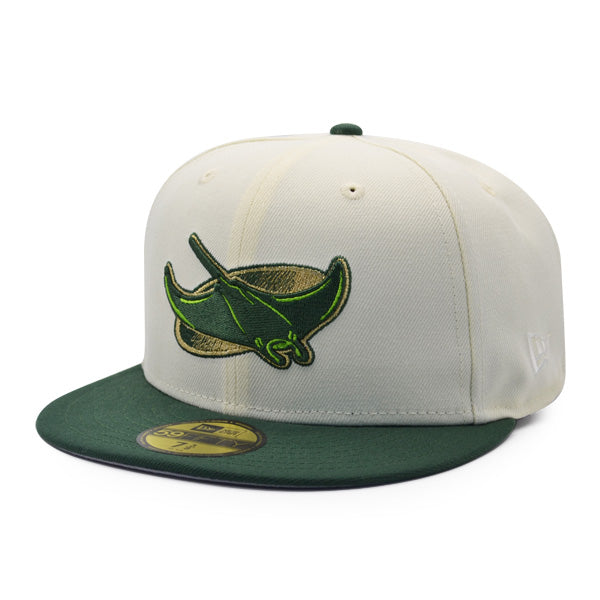 Tampa Bay Devil Rays 10 SEASONS Exclusive New Era 59Fifty Fitted Hat - Chrome/Pine/Gold Metallic