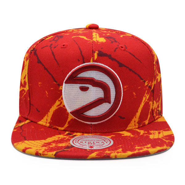 Atlanta Hawks Mitchell & Ness DOWN FOR ALL Snapback Hat - Red/Yellow