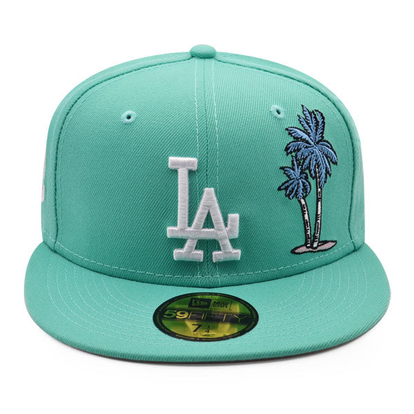 Los Angeles Dodgers 60th ANNIVERSARY Exclusive New Era 59Fifty Fitted Hat - Mint/Pink Bottom