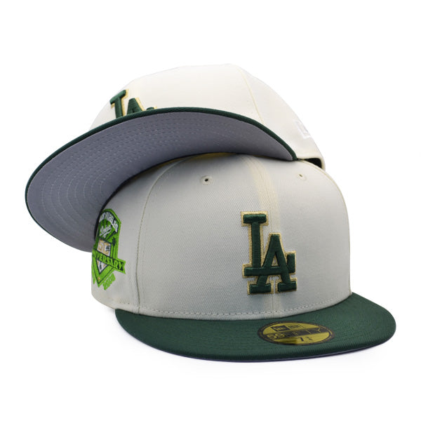 Los Angeles Dodgers 50th ANNIVERSARY Exclusive New Era 59Fifty Fitted Hat - Chrome/Pine/Gold Metallic