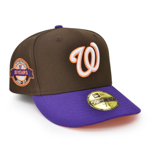 Washington Nationals 10 YEAR ANNIVERSARY Exclusive New Era 59Fifty Fitted Hat - Walnut/Purple