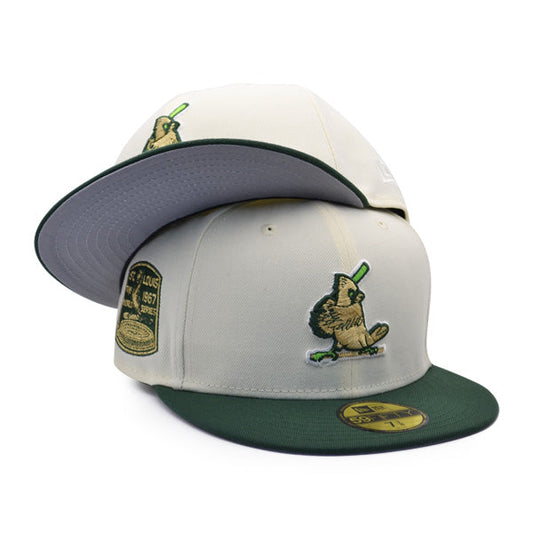 St.Louis Cardinals 1967 World Series Exclusive New Era 59Fifty Fitted Hat - Chrome/Pine/Gold Metallic