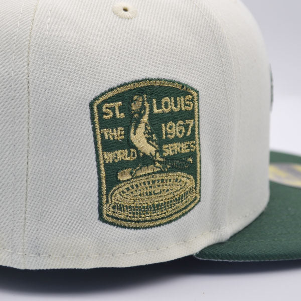 St.Louis Cardinals 1967 World Series Exclusive New Era 59Fifty Fitted Hat - Chrome/Pine/Gold Metallic
