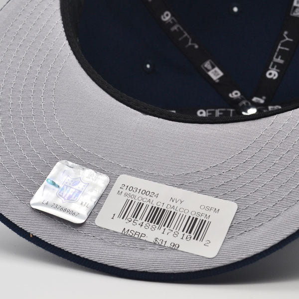 Dallas Cowboys New Era THE LOCAL 9Fifty Snapback NFL Hat - Navy/Gray