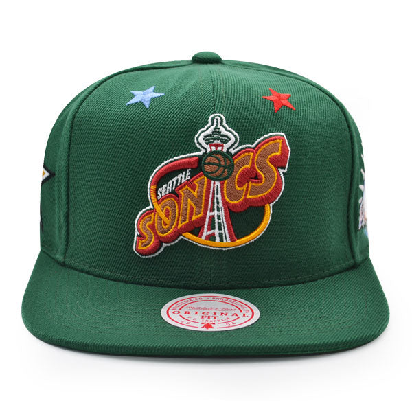 Seattle Supersonics NBA 1997 TOP-STAR Mitchell & Ness Snapback Hat - Pine/Copper