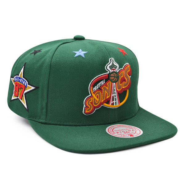 Seattle Supersonics NBA 1997 TOP-STAR Mitchell & Ness Snapback Hat - Pine/Copper