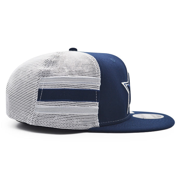 Dallas Cowboys New Era STRIPE TRUCKER 9Fifty Snapback NFL Hat - Navy/White