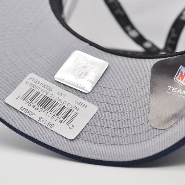 Dallas Cowboys New Era STRIPE TRUCKER 9Fifty Snapback NFL Hat - Navy/White