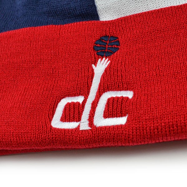 Washington Wizards OVER AND BACK Mitchell & Ness Cuffed Pom NBA Hat