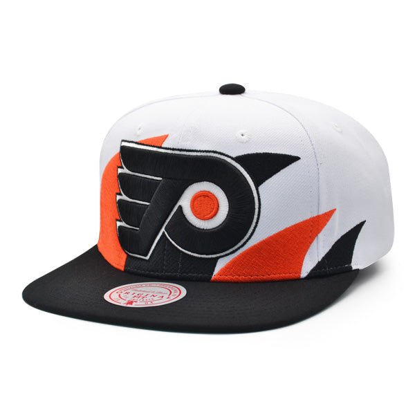 Philadelphia Flyers NHL Mitchell & Ness SHARKTOOTH Snapback Hat - Black/Orange