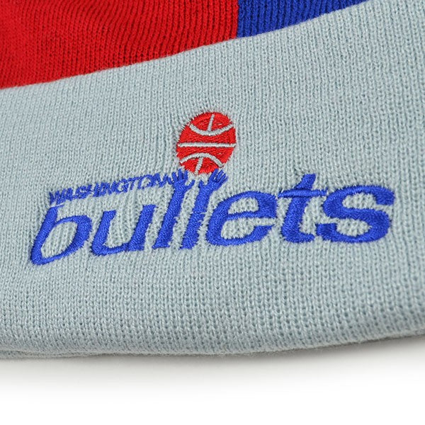 Washington Bullets OVER AND BACK Mitchell & Ness Cuffed Pom NBA Hat