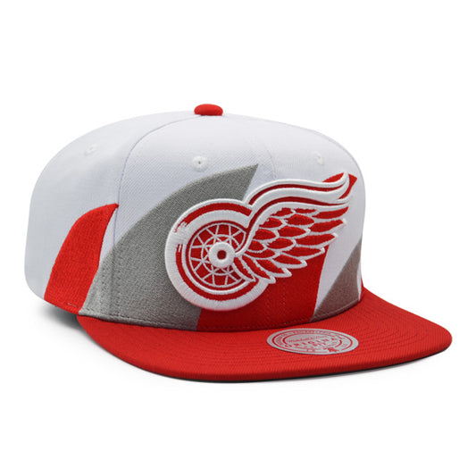 Detroit Redwings NHL Mitchell & Ness SHARKTOOTH Snapback Hat - Red/Gray