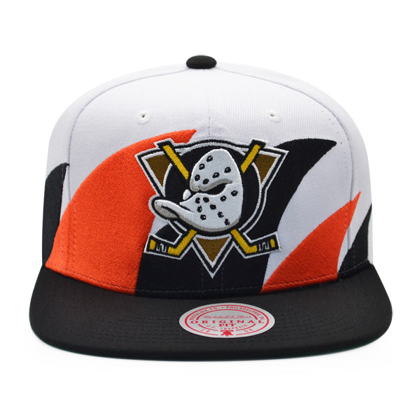 Anaheim Ducks NHL Mitchell & Ness SHARKTOOTH Snapback Hat - Black/Orange