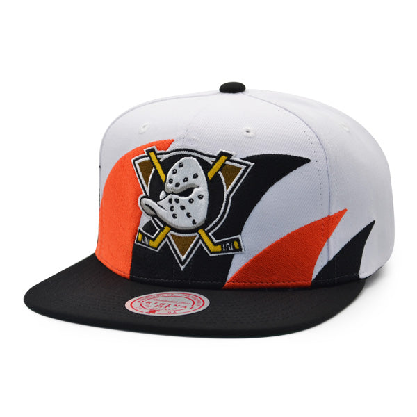 Anaheim Ducks NHL Mitchell & Ness SHARKTOOTH Snapback Hat - Black/Orange