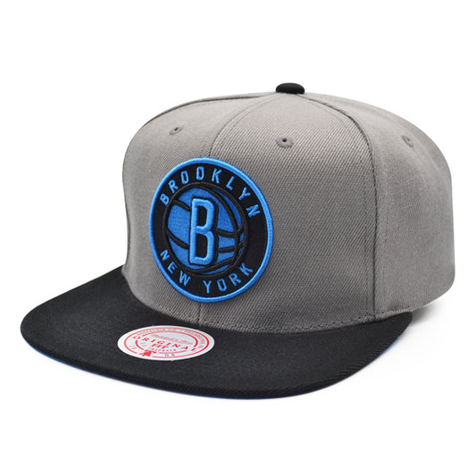 Brooklyn Nets NBA Mitchell & Ness NEON LIGHTS Snapback Hat - Gray/Black/Blue