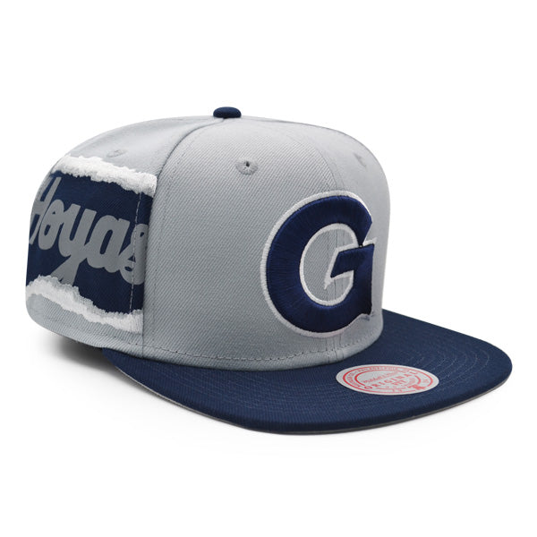 Georgetown Hoyas NCAA Mitchell & Ness JUMBOTRON Snapback Hat - Gray/Navy