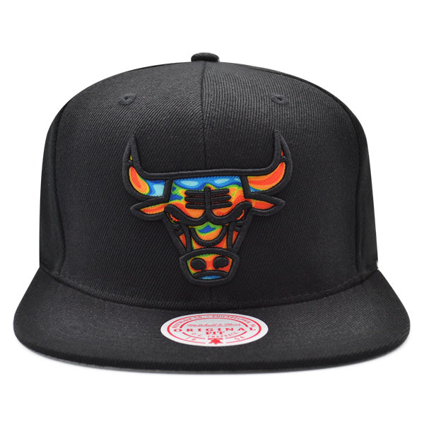 Chicago Bulls Mitchell & Ness THERMAL MAP Snapback NBA Hat - Black