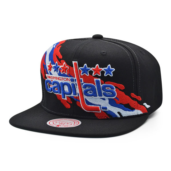 Washington Capitals NHL Mitchell & Ness VINTAGE PAINTBRUSH Snapback Hat - Black/Royal/Red