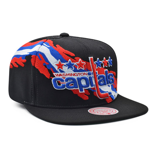 Washington Capitals NHL Mitchell & Ness VINTAGE PAINTBRUSH Snapback Hat - Black/Royal/Red