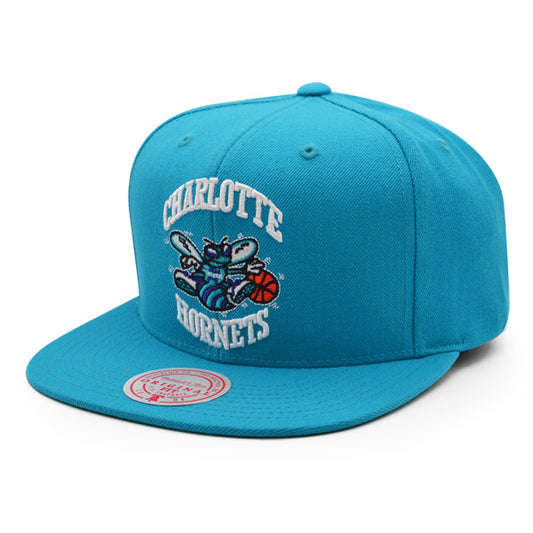 Charlotte Hornets Mitchell & Ness TEAM GROUND Snapback HWC Hat - Teal
