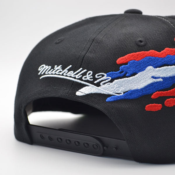 Washington Capitals NHL Mitchell & Ness VINTAGE PAINTBRUSH Snapback Hat - Black/Royal/Red