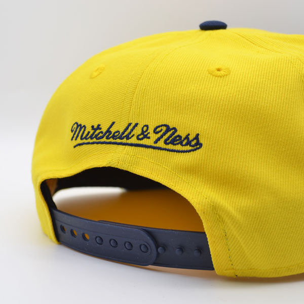 Michigan Wolverines NCAA Mitchell & Ness JUMBOTRON Snapback Hat - Yellow/Navy