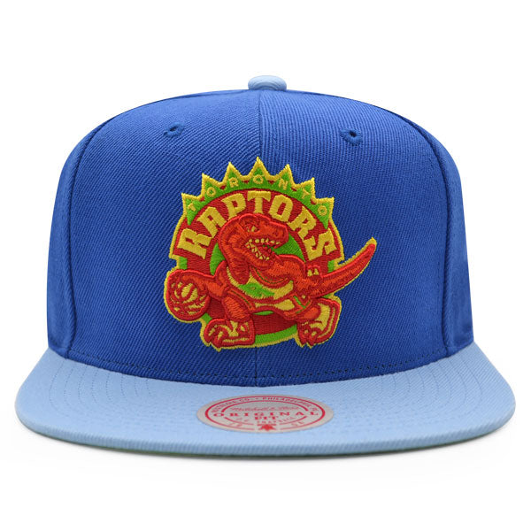 Toronto Raptors Mitchell & Ness WEATHER MAN Snapback Hat - Blue/Sky/Orange/Lime