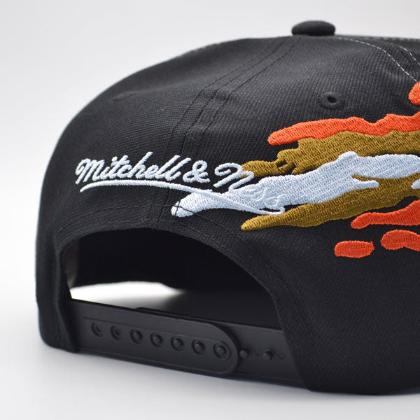 Anaheim Ducks NHL Mitchell & Ness VINTAGE PAINTBRUSH Snapback Hat - Black/Orange