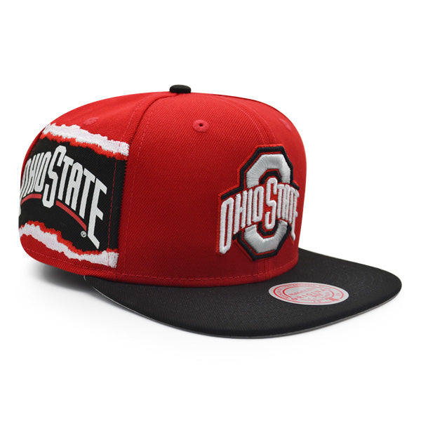 Ohio State Buckeyes NCAA Mitchell & Ness JUMBOTRON Snapback Hat - Red/Black