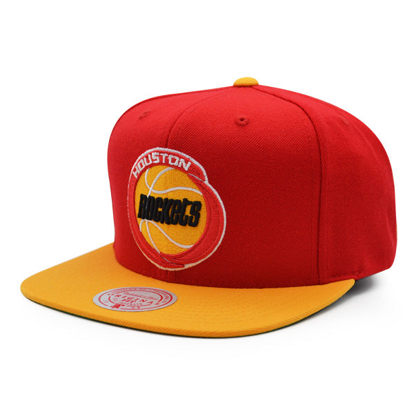 Houston Rockets Mitchell & Ness Classic 2Tone Snapback NBA Hat - Red/Yellow