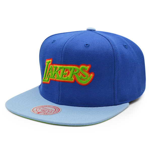 Los Angeles Lakers 2010 NBA Finals WEATHER MAN Snapback Hat - Blue/Sky/Lime