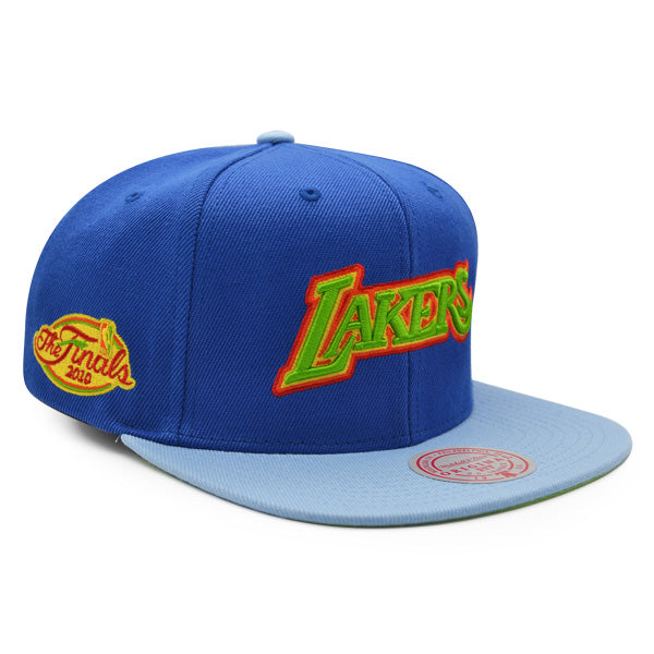 Los Angeles Lakers 2010 NBA Finals WEATHER MAN Snapback Hat - Blue/Sky/Lime