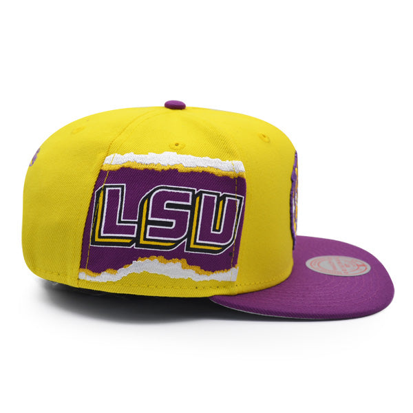 LSU Tigers NCAA Mitchell & Ness JUMBOTRON Snapback Hat - Yellow/Purple