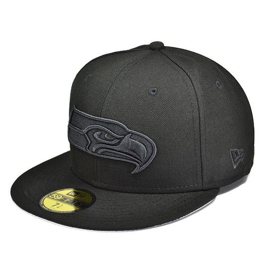 Seattle Seahawks BOB Black on Black FITTED 59Fifty New Era NFL Hat