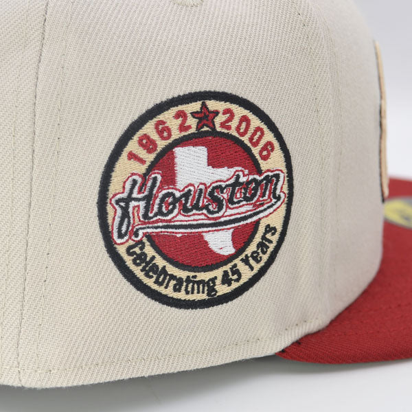 Houston Astros 45 Years EXCLUSIVE New Era 59Fifty Fitted Hat - Stone/Brick