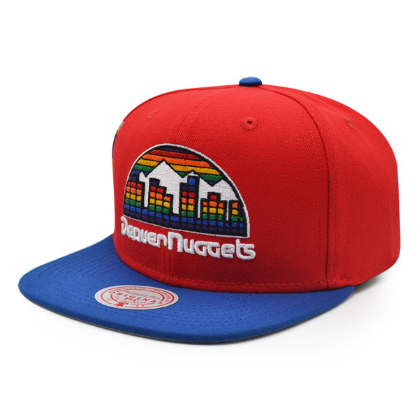 Denver Nuggets Mitchell & Ness JUMBOTRON Snapback Hat - Red/Royal