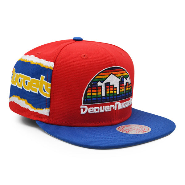 Denver Nuggets Mitchell & Ness JUMBOTRON Snapback Hat - Red/Royal